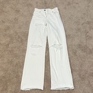 Zara White Distressed Jeans